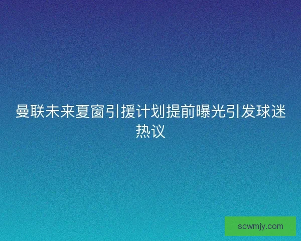 曼联未来夏窗引援计划提前曝光引发球迷热议