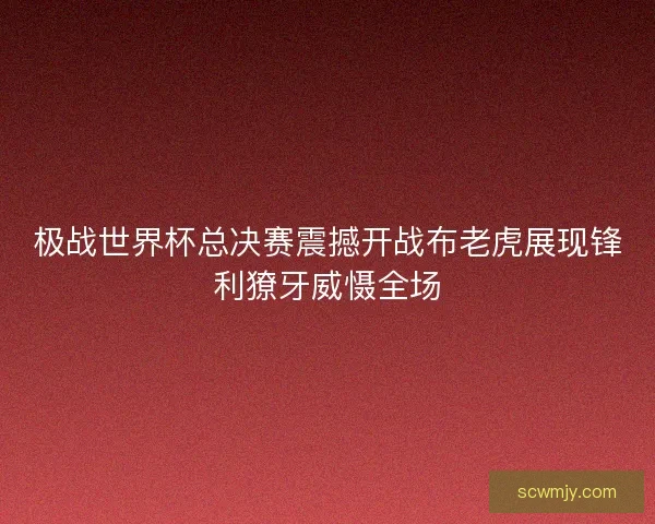 极战世界杯总决赛震撼开战布老虎展现锋利獠牙威慑全场 极战世界杯总决赛震撼开战布老虎展现锋利獠牙威慑全场